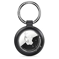 Inesore Hülle für Apple AirTag Anhänger, Wasserdichter Schlüsselanhänger & Carbonfaser-Optik für Air Tag, Kratzfeste Halterung für Haustierhalsband, Gepäckanhänger und Schlüsselbund (Schwarz)