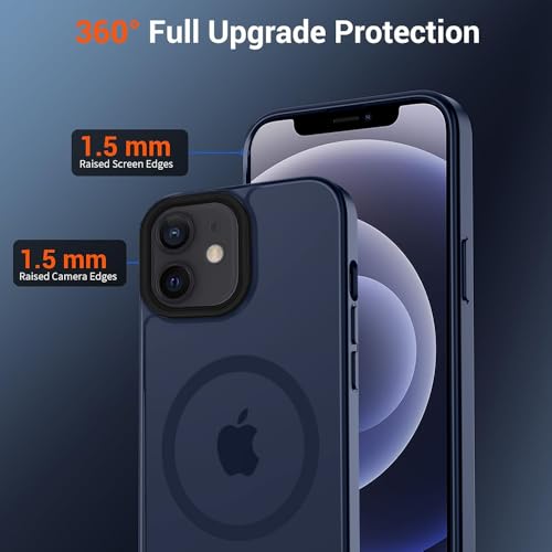 Image of iPhone 12 /12 pro Magsafe Hard Back Case | Matte Design & 360 Protection | Military-Grade Apple iPhone 12 /12 pro Cover | Strong Magnet Back - Blue