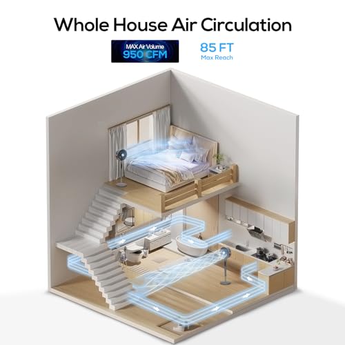 Image of hykolity Large Fan for Bedroom, 120 Oscillating Standing Fan, 85ft Air Circulator With Remote, DC Motor Quiet Floor Fans, 90 Manual Vertica, 12 Speeds, 5 Modes, 12H Timer