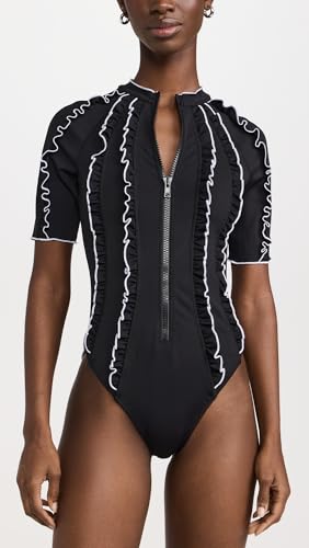 Sea Women's Camille Ruffle Purl Zip Up One Piece2