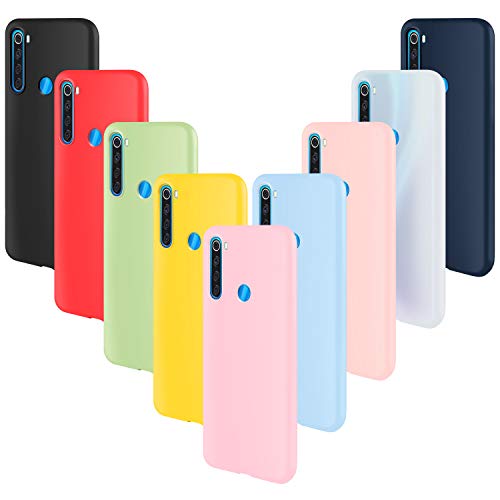 ivencase 9 × Funda Xiaomi Redmi Note 8, Carcasa Fina TPU Flexible Cover para Xiaomi Redmi Note 8 (Rosa Gris Rosa Claro Amarillo Rojo Azul Oscuro...