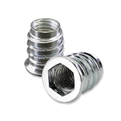 Mprofi MT® 10 Pièces | Insert Fileté Bois M10 x 20mm | Vis à Six Pans Creux | D'écrous Filetés D'insertion pour des Meubles en Bois | Manchons à Visser...