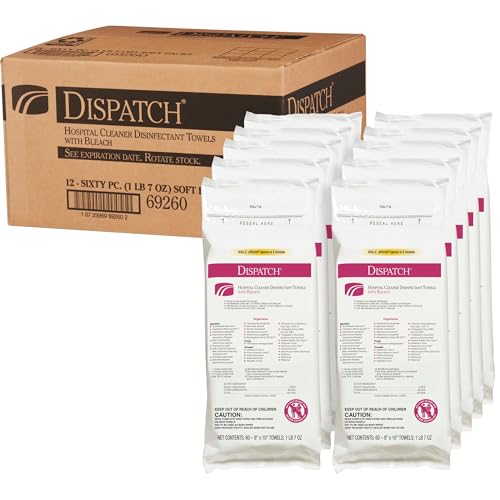 Amazon.com: Dispatch Hospital Cleaner Disinfectant Towels with Bleach ...