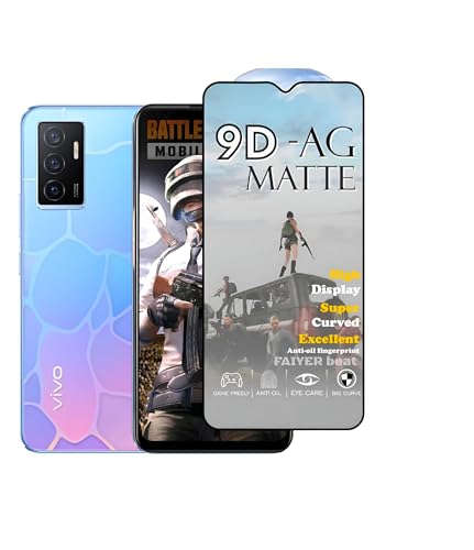 Image of Premium Tempered Glass for Vivo Y75 5G(matte finish glass, Pack of 1) Full Screen Coverage gaming matte Screen Protector Guard (VIVO Y75 5G)