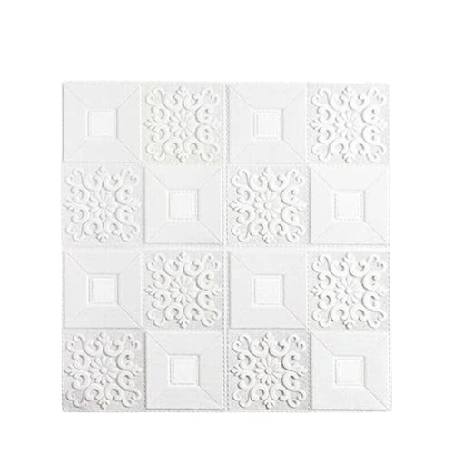 DAZZLEEX 10 piezas 3D azulejos tallados pegatinas de pared autoadhesivas impermeables panel de espuma XPE PE espuma -1 Cover