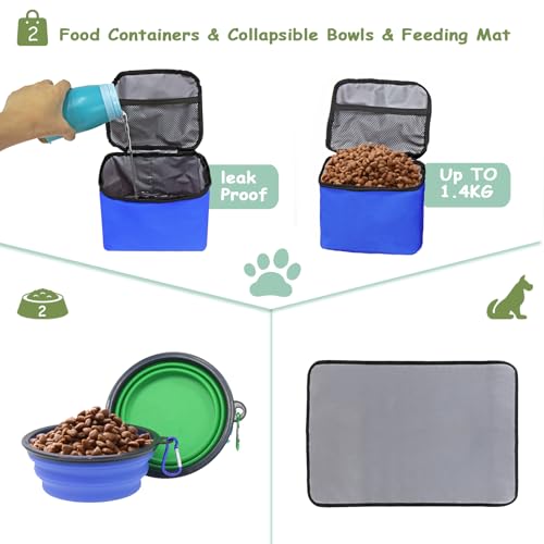 WOLT-Pet-Travel-Bag-Kit-for-Dog-Carrier-Travel-includes-2-Food-Containers-2-Collapsible-Bowls-1-Placemat-Airline-Approved-Organizer-for-Pet-Supplies-Essentials-Camping-Hiking-Weekend-Away - Cucciolini Doodles   WOLT-Pet-Travel-Bag-Kit-for-Dog-Carrier-Travel-includes-2-Food-Containers-2-Collapsible-Bowls-1-Placemat-Airline-Approved-Organizer-for-Pet-Supplies-Essentials-Camping-Hiking-Weekend-Away