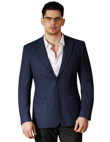 WEEN CHARM Men's Casual Knit Blazer Slim Fit Lightweight Sport Coat Two Button Suit Jackets3