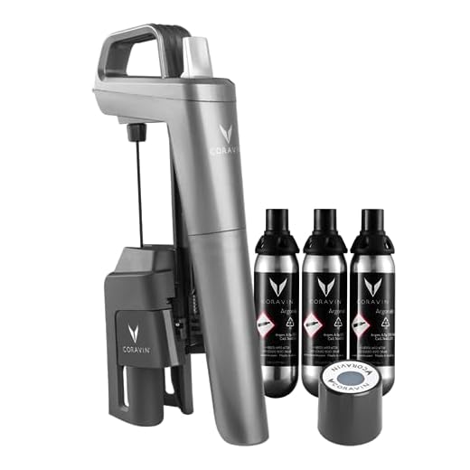 Coravin Model Five Premium - Wine Preservation System, Includes 3 Coravin Pure Capsules and 1 Coravin Screw Cap