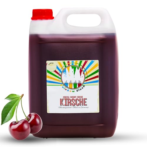 Rainbow Slush Sirup AZO FREI | Geschmack Kirsche | Konzentrat für Slushy Maker Eis Slushmaschinen Eismaschinen Getränke 1:5