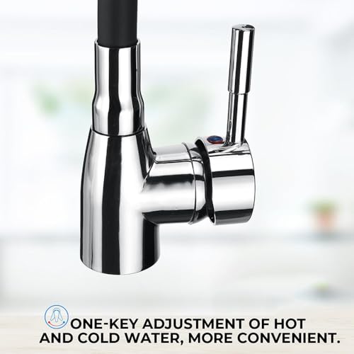 Mitigeur eau froide eau chaude pivotant 360 robinet noir - 8