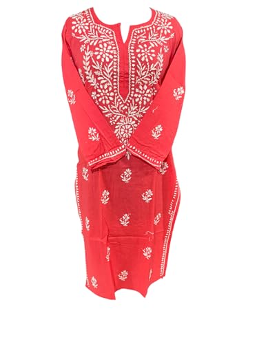 Image of Women Fashion Lucknowi Chikankari Pure Cotton Handwork Kurti for Women Girl