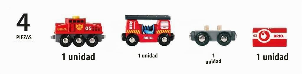 BRIO - 33844 Tren Juego Primera Edad, Negro, Rojo, Color Blanco, + 3 años (33844)