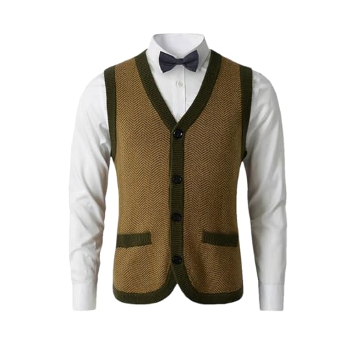 Fulbant Mens Sweater Vest Solid Knitted Lightweight Thermal Cardigan V-Necktall Sleeveless Vest2