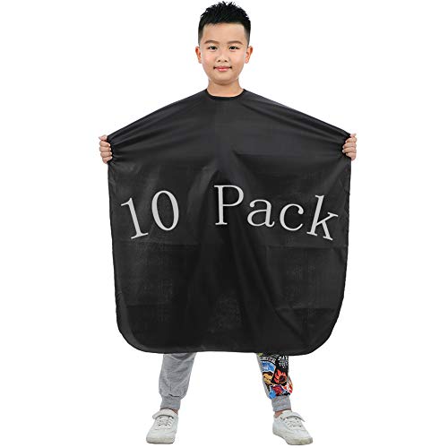 10 Pack Bqueen Kids Haircut Professional Hair Salon Nylon Barber Cape Hair Cutting Barber Hairdressing Cape Smock Cover Cloth for Toddler Waterproof Hairdresser Salon Cape for Children