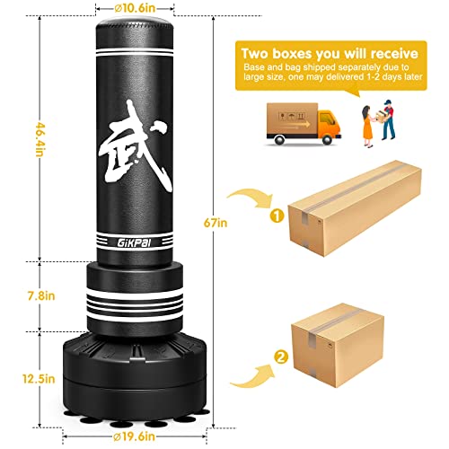 Gikpal PUNCHINGBAG170 Freestanding Punching Bag 67'' -182Lbs Heavy Boxing Bag Free Stand Kickboxing Bag thumb #5