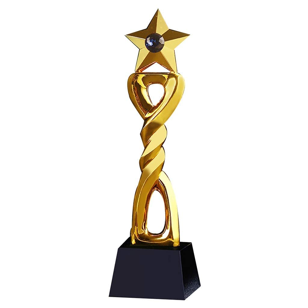 FZYEGolden Stars Glory Enterprise Outstanding Employees Crystal Birthday Gifts (Color : Gold) Gold trophy
