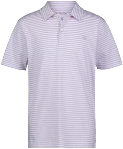 Calvin Klein Boys’ Short Sleeve Jersey Striped Polo