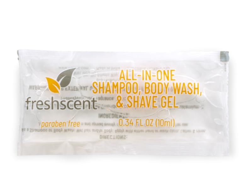 All in one Shampoo, Shave Lotion and Body Wash 0.34 oz.1000's units/cs