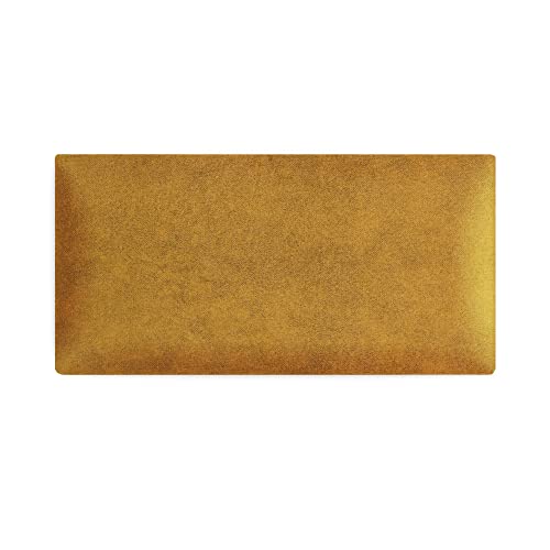 Wandpaneele 3D 15 x 30 cm gepolstert – für sehr einfache Selbstmontage, aus Velourstoff, mit weicher Füllung, Farbe Gold – Kopfteil als Dekoration für Schlafzimmer, Büro, Kinderzimmer, Diele