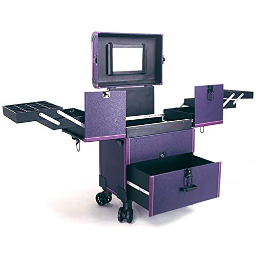 ZXCY Estuche De Maquillaje Profesional Maleta De Viaje para Equipaje con Ruedas Caja Organizadora De Peluquería Caja De Almacenamiento De Cosméticos De Salón Estuche De Tocador De Belleza,03