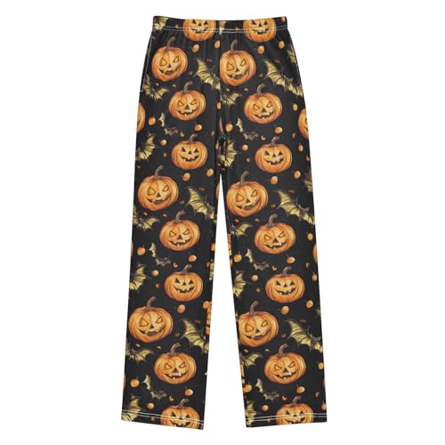 Pajama Pants Gold Bats Pumpkins PJ Bottoms Sleepwear Lounge Sleep Pant with Pockets - Main Image