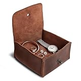 Hide & Drink, Jewelry Pouch, Mini Travel Size Box, Rings & Precious Articles Storage Organizer, Groom & Bridesmaid Wedding Gifts, Full Grain Leather, Handmade, Bourbon Brown