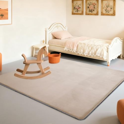 Tappeto cameretta bambini, tappeto gioco neonato gattonamento per bambini, tappeti camera bambina, tappetino spesso con fondo antiscivolo per box e aree gioco per bambino 40 x 150 cm Marrone Chiaro