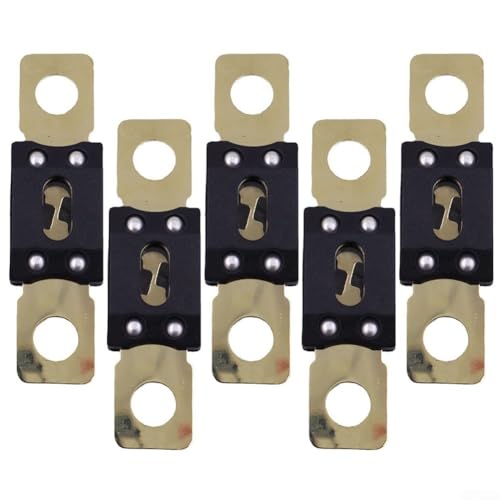 YobiLife Bloque de fusibles MEGA de 5 unidades, soporte de perno resistente al agua para uso automotriz y marino, construcción de aleación de zinc con terminales chapados en oro (80 A)