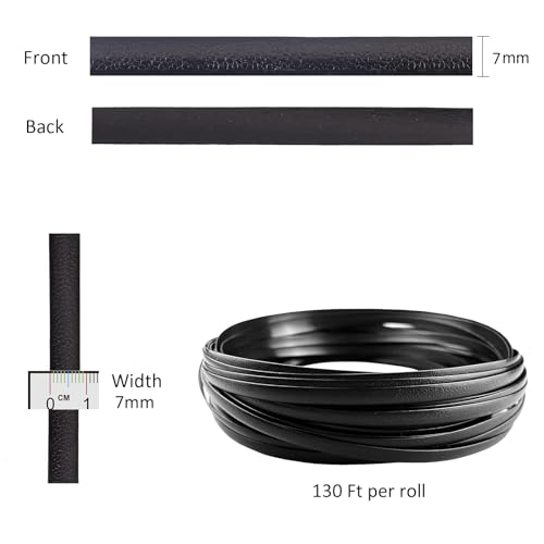 Laphivieh 130 Ft Black Wicker Repair Kit Wicker Repair Supplies Plastic Rattan Material for Patio Chair Repair Flat Wicker Furniture Sofa Table Repair Replacement (Black)