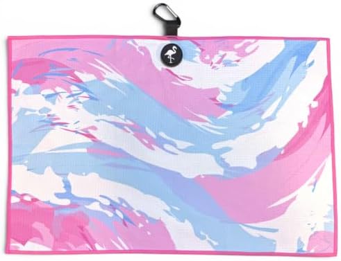 Logie Joe's Cotton Candy Clouds Golf Towel | 24” x 16” Microfiber Towel | Magnetic Clip & Carabiner | Premium Golf Accessory image 5