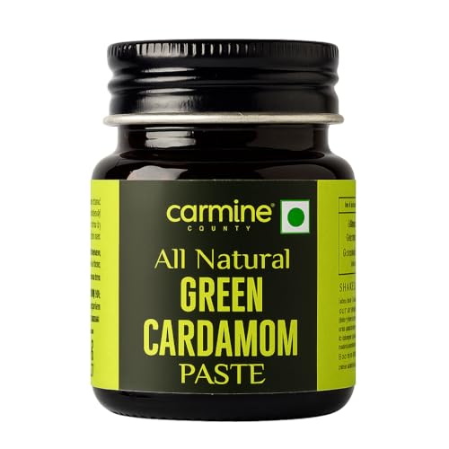 Image of Carmine County All Natural Green Cardamom Paste - 50g | Pure, Aromatic Elaichi Paste for Baking, Cooking, Desserts, Beverages, Tea, Sweets | Natural Flavoring | No Preservatives or Additives, Clean Label (Glass Jar)