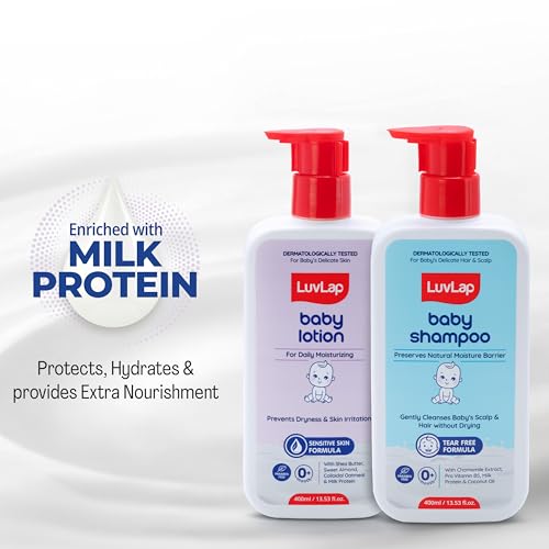 Image of LuvLap Baby Shampoo 400 ml + Baby Lotion 400 ml Combo Set