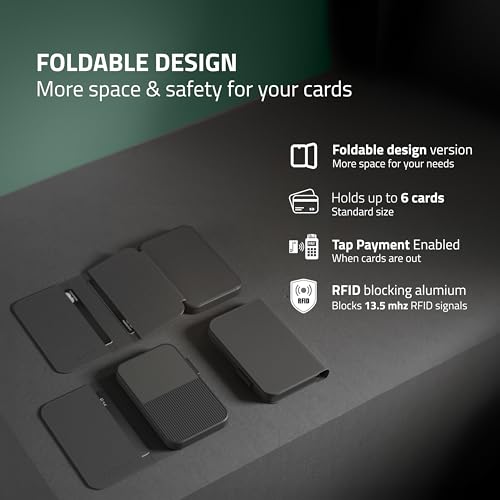 Image of Fidelo Slim Wallet for Men - RFID Blocking Minimalist Credit Card Holder with Sliding Pop-Up Design - Push Button Men's Wallets - Front Pocket Wallet