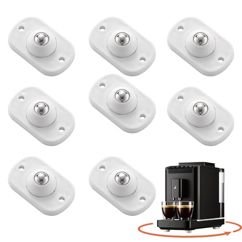 Ruedas adhesivas de bola 8 piezas – Patines de mueble giratorias autoadhesivas, ruedas discretas de 360° para cajas de almacenamiento, muebles y aparatos