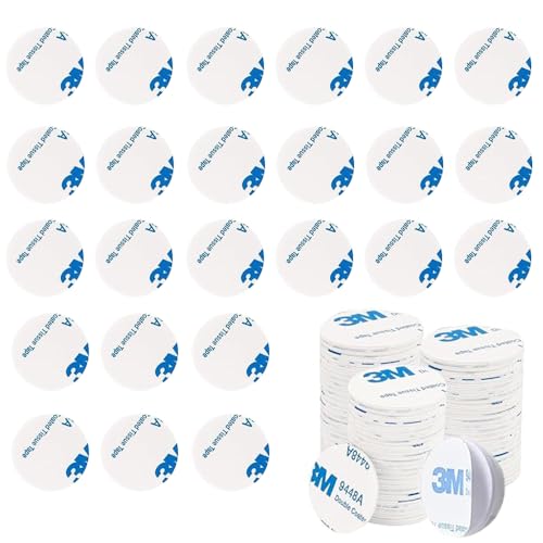 RHQFDM 100 Piezas Almohadillas Adhesivas Extrafuerte Doble Cara Extrafuerte Pad Adhesivo 3M Cinta Adhesiva Doble Cara Almohadillas Autoadhesivas Cinta Resistente al Agua y Altas Temperaturas（blanco） ﻿