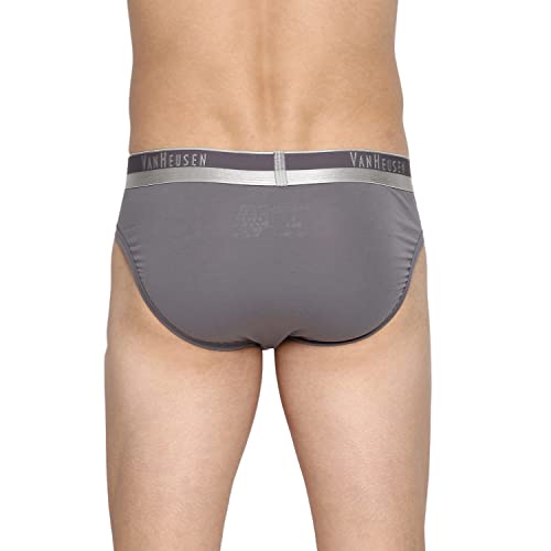 Image of Van Heusen Men Briefs - Pima Cotton Stretch - Colour Fresh, Ultra Soft, Solid 20002 Quite Shade S Grey