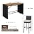Yaheetech 7 Piece Patio Dining Set Outdoor Acacia Wood Bar Table and Chairs with Removable Cushions, Wicker Furniture Set for Deck, Backyard, Garden, Black/Beige