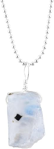 Vista 7 de Collar con colgante de piedra preciosa natural cruda, piedras ásperas, cadena chapada en plata, cristales de chakras, delicada, joyería hecha a