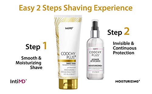 Coochy Plus Intimate Shaving Complete Kit - SWEET DIVA & Organic After Shave Protection Soothing Moisturizer Mist – Antioxidant Formula Prevents Razor Burns, Itchiness & Ingrown Hairs