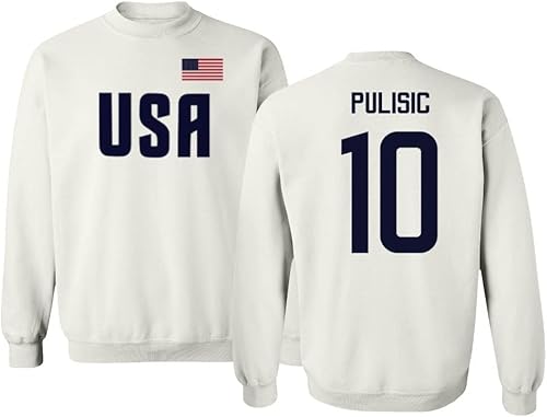 GamesDur USA #10 Pulisic World Soccer Football Fans Crewneck Sweater
