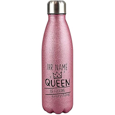 Glitzer-Trinkflasche Edelstahl selbst gestalten mit Name Cover