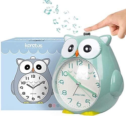 Réveil sans ticking TXXMM hibou vert pour aider les enfants au sommeil lourd à se lever