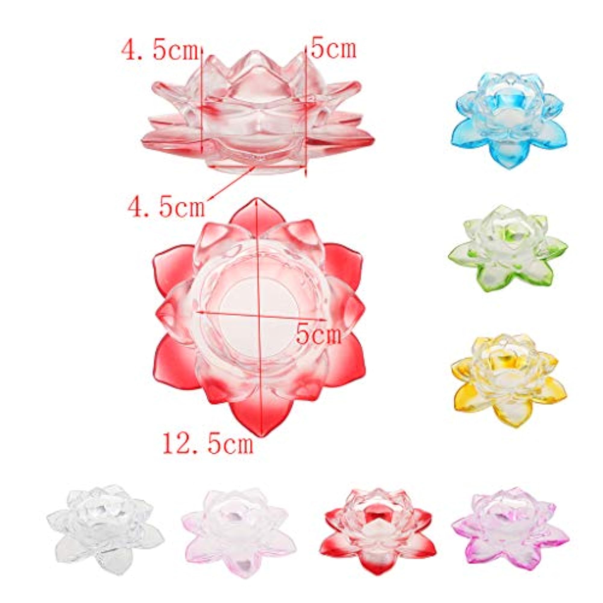 Crystal Gl Lotus Flower Tealight Candle Holder