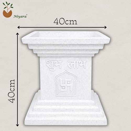 Image of Niyara Tulsi Ceramic Pot for Indoor, Outdoor, Home Office, Pooja Plants Gamla (16 Inch, FRP)