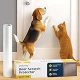 PETFECT Pet Scratch Protector w/Custom-Cut Knife - Door Guard + Wood, Wall & Furniture Shield for Dog & Cat Scratching Deterrent, Defender & Repellent w/Super Sticky Self-Adhesive Backing