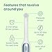 Quip 360 Oscillating Rechargeable Electric Toothbrush with Extra Brush Head - Soft Bristles, Pressure Sensor, 3 Intensities, 30-Day Battery Life, 2-Min Timer, Travel Case, Mirror Mount - Blue Mist