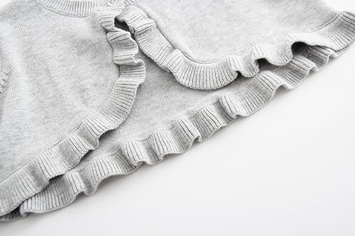Image of Girls Cardigan Sweater Button Knit Sweater Kids Ruffle Long Sleeve Dress Cover Up Size 12M-6T