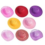 LALADEFIEE 6 Piezas Mini Sombrero De Vaquero Juguete Sombreros De Muñeca Accesorios para Vestir Muñecas Pequeño Sombrero De Vestir Sombrero De Centro Comercial Sombrero para Muñecas Paño