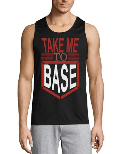 Débardeur baseball noir en coton pour homme imprimé Take Me to Base