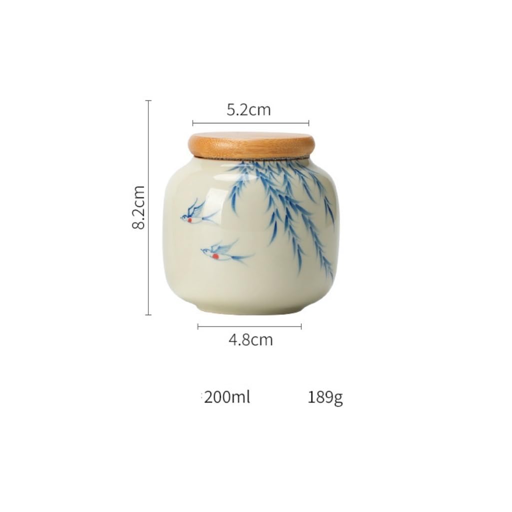 Teedose Vorratsdose für losen Tee, Aufbewahrung von Nüssen, Kaffee, Müsli, versiegelter Topf aus Keramik, klein, tragbar, Vorratsbehälter für Gewürze in der Küche